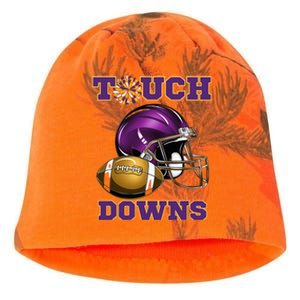 Purple And Gold Football Game Touchdown High School Matching Kati - Camo Knit Beanie