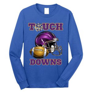 Purple And Gold Football Game Touchdown High School Matching Long Sleeve Shirt