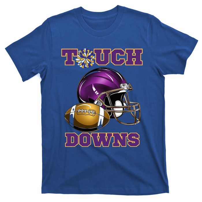 Purple And Gold Football Game Touchdown High School Matching T-Shirt