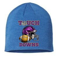 Purple And Gold Football Game Touchdown High School Matching Sustainable Beanie