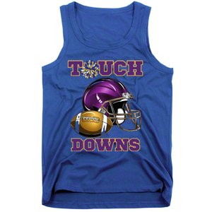 Purple And Gold Football Game Touchdown High School Matching Tank Top