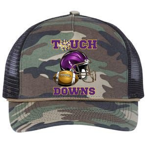 Purple And Gold Football Game Touchdown High School Matching Retro Rope Trucker Hat Cap