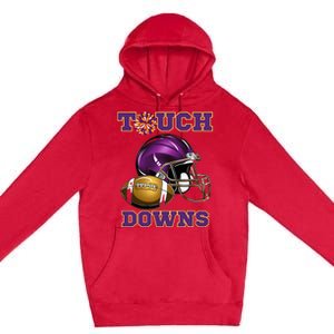 Purple And Gold Football Game Touchdown High School Matching Premium Pullover Hoodie