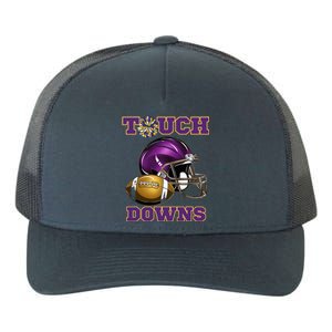 Purple And Gold Football Game Touchdown High School Matching Yupoong Adult 5-Panel Trucker Hat