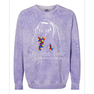 Proud Autism Glamma Bear Autism Awareness Autistic Support Cute Gift Colorblast Crewneck Sweatshirt