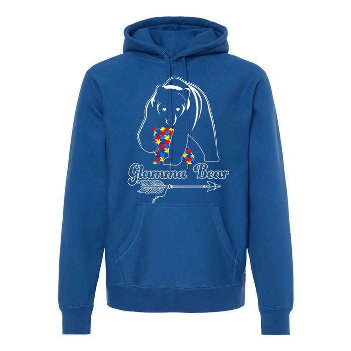 Proud Autism Glamma Bear Autism Awareness Autistic Support Cute Gift Premium Hoodie