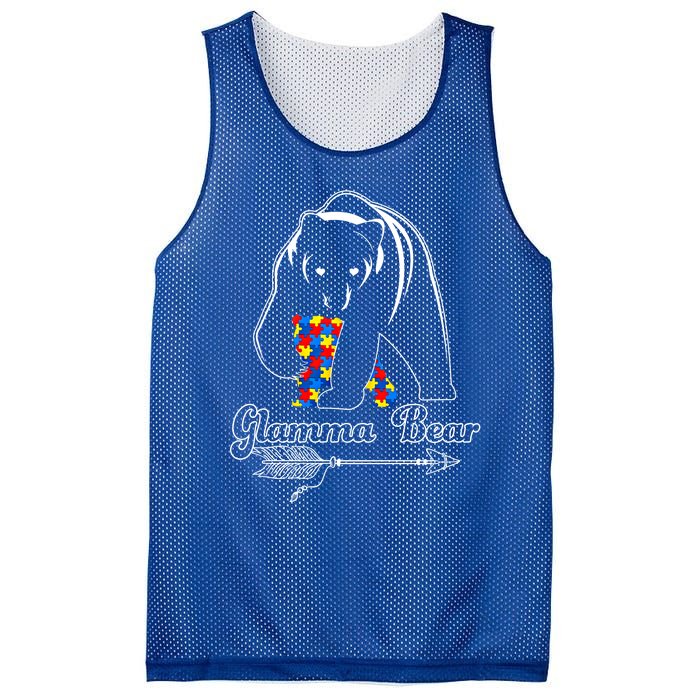 Proud Autism Glamma Bear Autism Awareness Autistic Support Cute Gift Mesh Reversible Basketball Jersey Tank