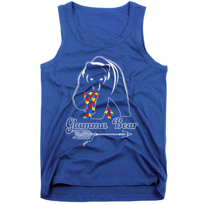 Proud Autism Glamma Bear Autism Awareness Autistic Support Cute Gift Tank Top