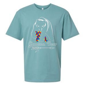 Proud Autism Glamma Bear Autism Awareness Autistic Support Cute Gift Sueded Cloud Jersey T-Shirt