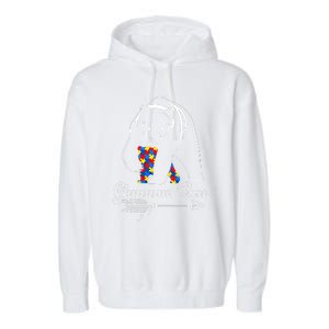 Proud Autism Glamma Bear Autism Awareness Autistic Support Cute Gift Garment-Dyed Fleece Hoodie