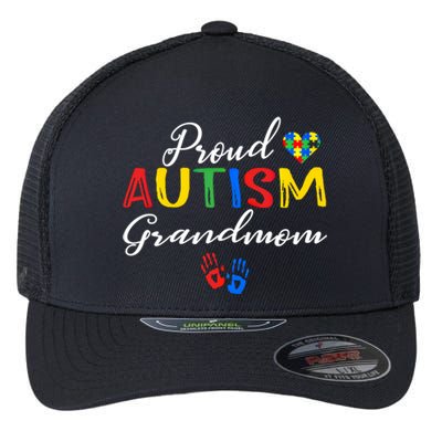 Proud Autism Grandmom Autism Awareness Day Autistic Support Gift Flexfit Unipanel Trucker Cap