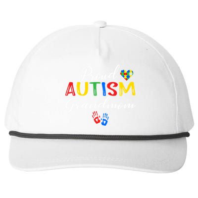 Proud Autism Grandmom Autism Awareness Day Autistic Support Gift Snapback Five-Panel Rope Hat