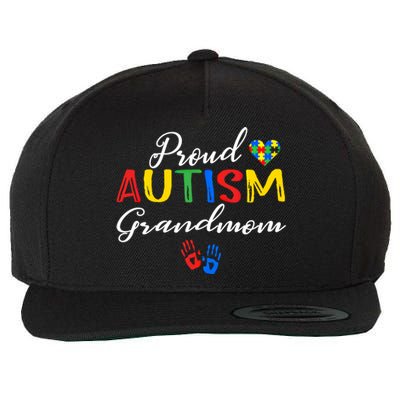 Proud Autism Grandmom Autism Awareness Day Autistic Support Gift Wool Snapback Cap