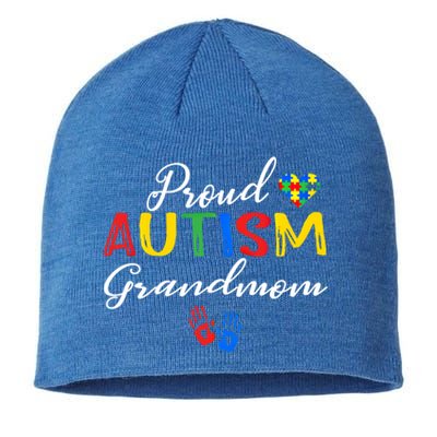 Proud Autism Grandmom Autism Awareness Day Autistic Support Gift Sustainable Beanie