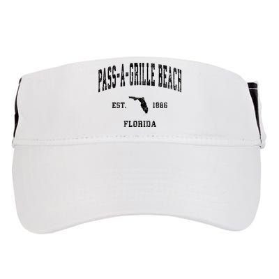 Pass A Grille Beach Florida Fl Vintage Established Athletic Adult Drive Performance Visor