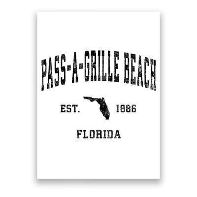 Pass A Grille Beach Florida Fl Vintage Established Athletic Poster
