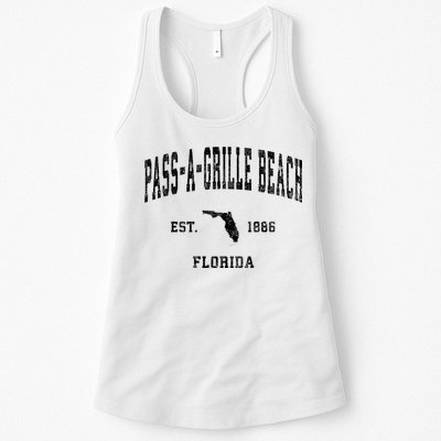 Pass A Grille Beach Florida Fl Vintage Established Athletic Womens Tank Top