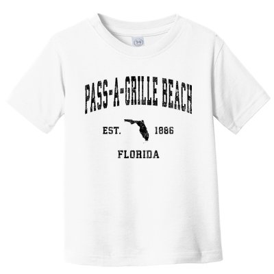 Pass A Grille Beach Florida Fl Vintage Established Athletic Toddler T-Shirt