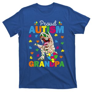 Proud Autism Grandpa Dinosaur Trex Autism Awareness Grandpa Gift T-Shirt