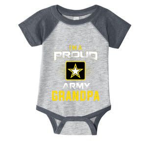 Proud Army Grandpa Patriotic Military Veteran Infant Baby Jersey Bodysuit