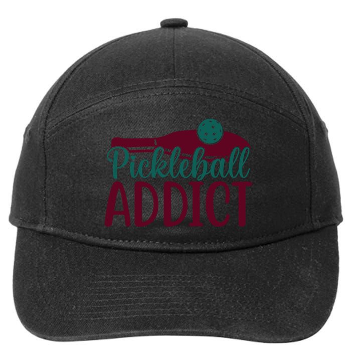 Pickleball Addict Gift For Player Sport Team 7-Panel Snapback Hat