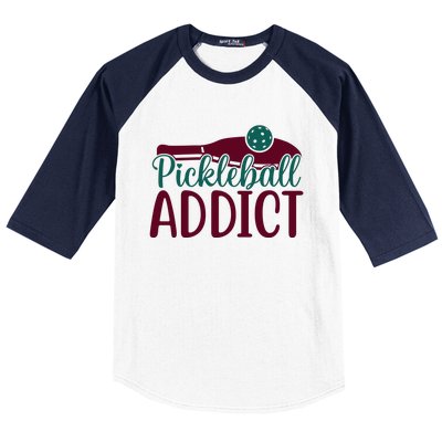 Pickleball Addict Gift For Player Sport Team Baseball Sleeve Shirt