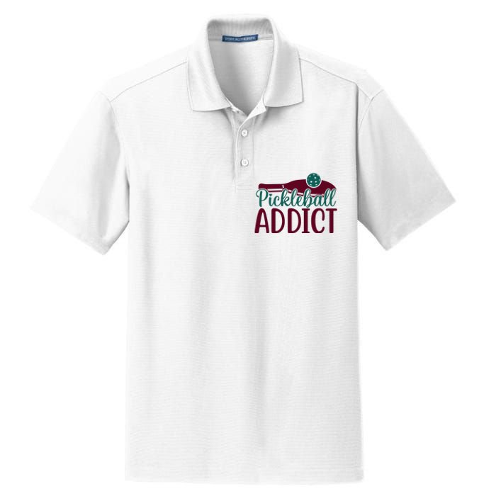 Pickleball Addict Gift For Player Sport Team Dry Zone Grid Polo