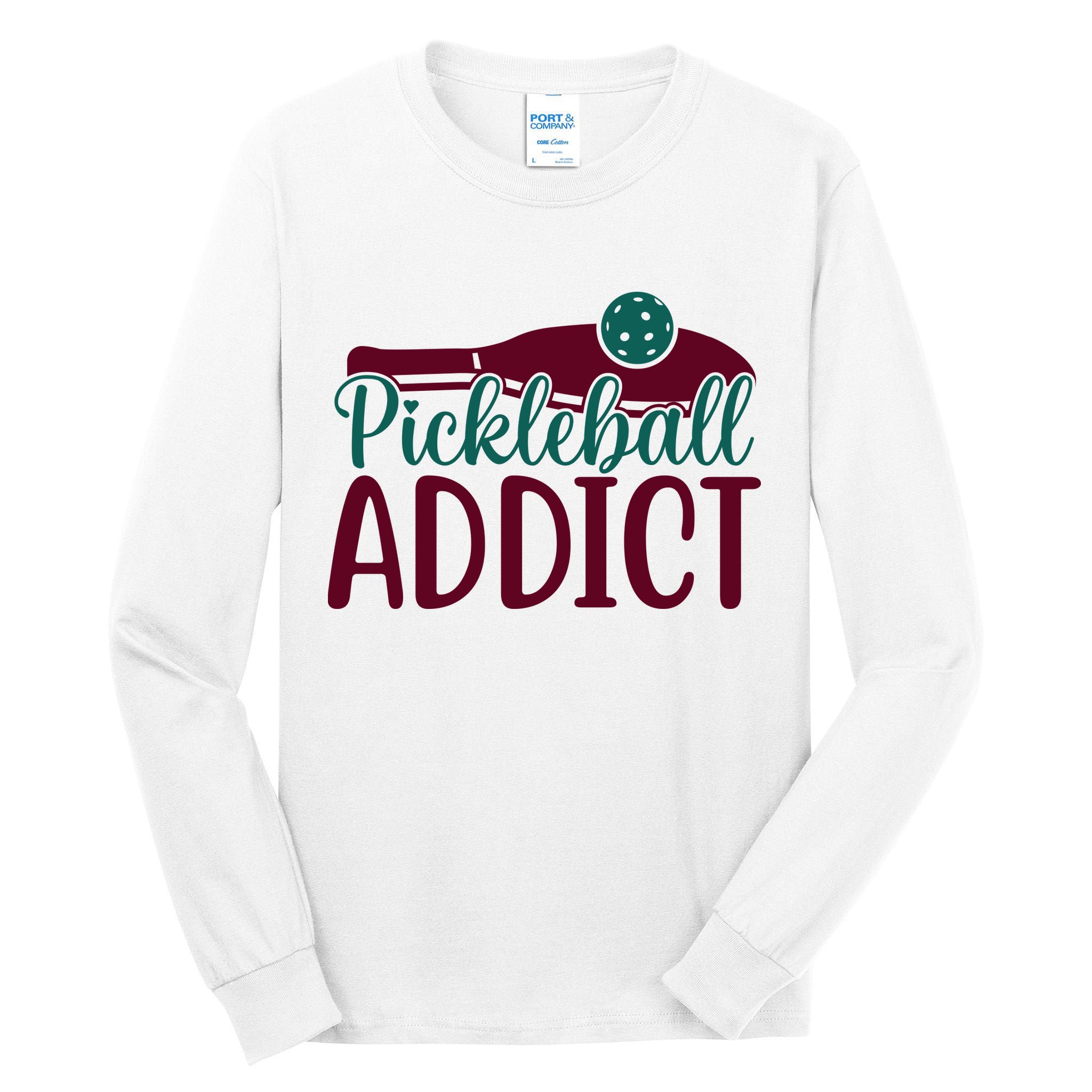 Pickleball Addict Gift For Player Sport Team Tall Long Sleeve T-Shirt
