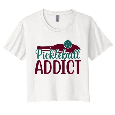 Pickleball Addict Gift For Player Sport Team Crop Top