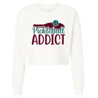 Pickleball Addict Gift For Player Sport Team Cropped Pullover Crew