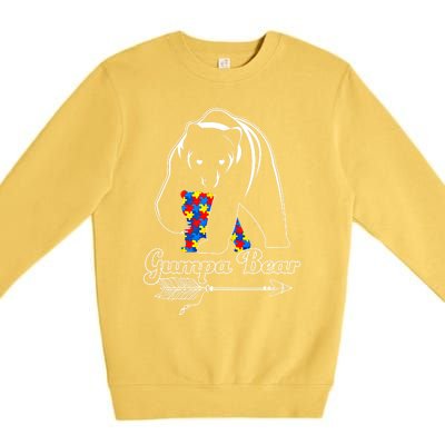 Proud Autism Gumpa Bear Autism Awareness Autistic Support Cool Gift Premium Crewneck Sweatshirt