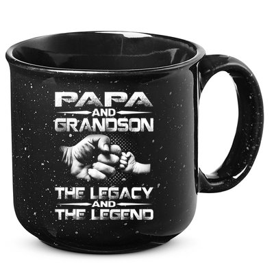 Papa And Grandson The Legend And The Legacy TShirt 15oz Campfire Ceramic Mug
