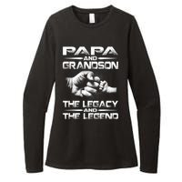 Papa And Grandson The Legend And The Legacy TShirt Womens CVC Long Sleeve Shirt