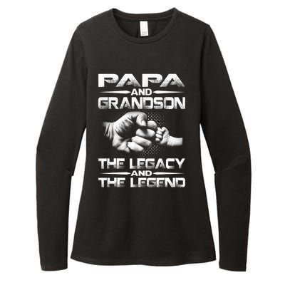 Papa And Grandson The Legend And The Legacy TShirt Womens CVC Long Sleeve Shirt