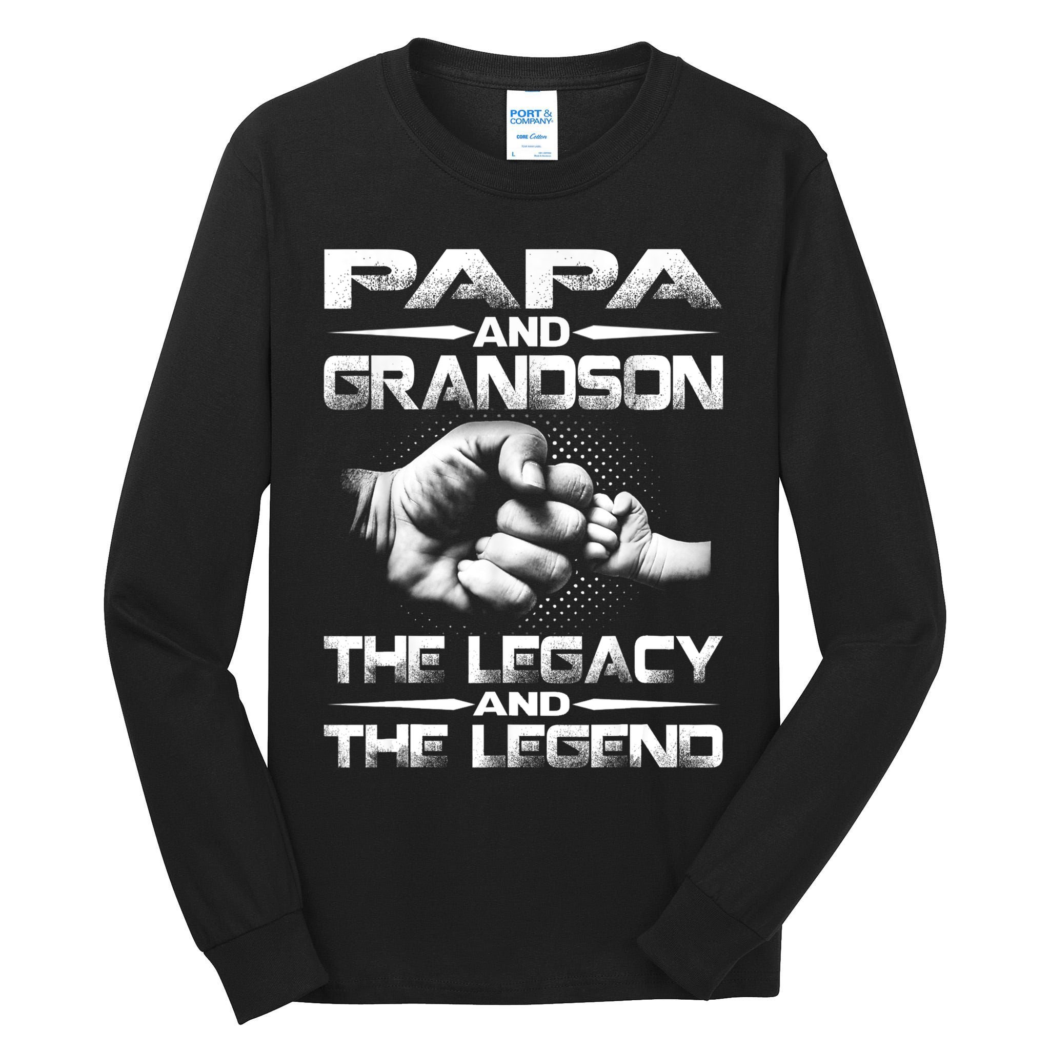 Papa And Grandson The Legend And The Legacy TShirt Tall Long Sleeve T-Shirt
