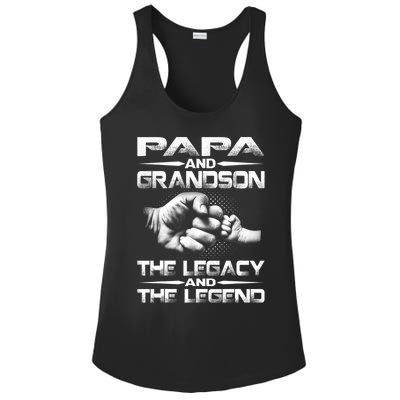 Papa And Grandson The Legend And The Legacy TShirt Ladies PosiCharge Competitor Racerback Tank