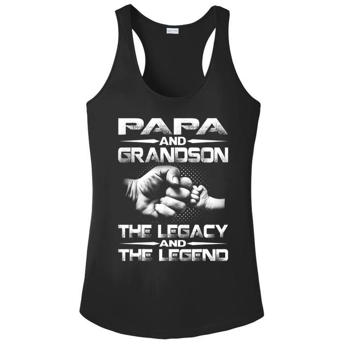 Papa And Grandson The Legend And The Legacy TShirt Ladies PosiCharge Competitor Racerback Tank