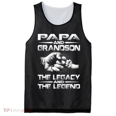 Papa And Grandson The Legend And The Legacy TShirt Mesh Reversible Basketball Jersey Tank