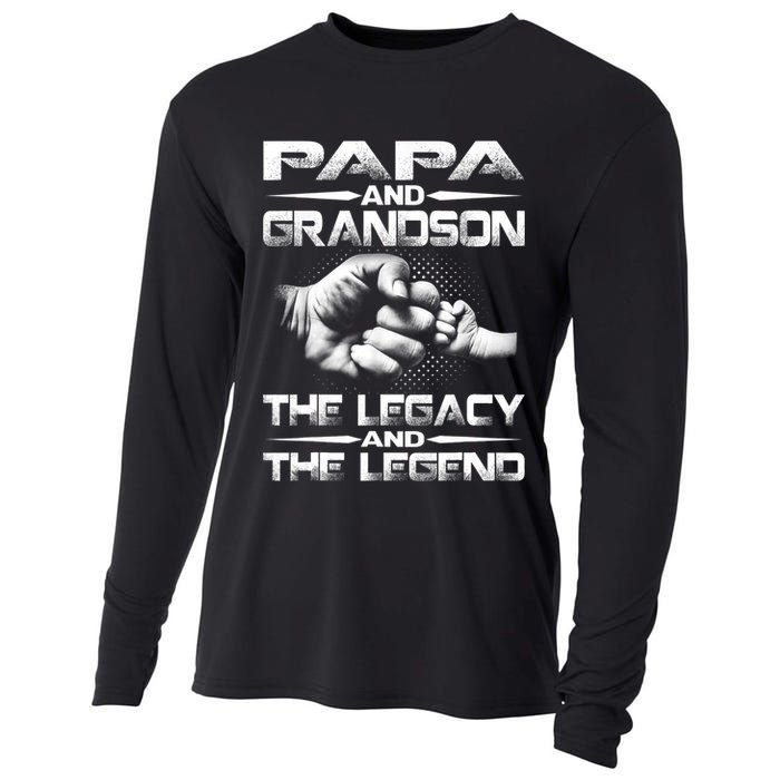 Papa And Grandson The Legend And The Legacy TShirt Cooling Performance Long Sleeve Crew