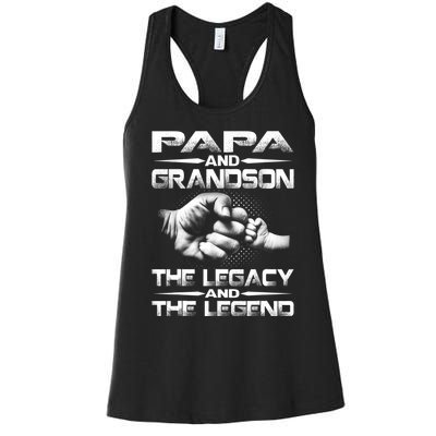 Papa And Grandson The Legend And The Legacy TShirt Women's Racerback Tank