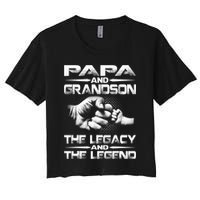 Papa And Grandson The Legend And The Legacy TShirt Women's Crop Top Tee