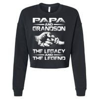 Papa And Grandson The Legend And The Legacy TShirt Cropped Pullover Crew