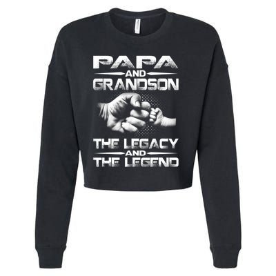 Papa And Grandson The Legend And The Legacy TShirt Cropped Pullover Crew