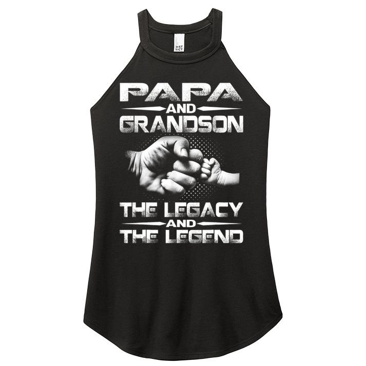Papa And Grandson The Legend And The Legacy TShirt Women's Perfect Tri Rocker Tank