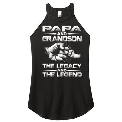 Papa And Grandson The Legend And The Legacy TShirt Women's Perfect Tri Rocker Tank