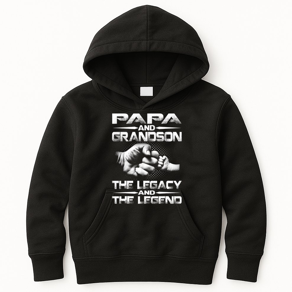 Papa And Grandson The Legend And The Legacy TShirt Kids Hoodie