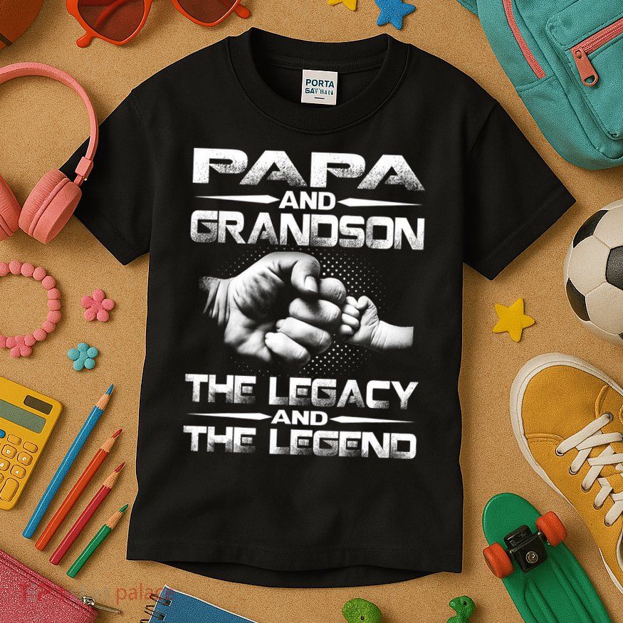 Papa And Grandson The Legend And The Legacy TShirt Kids T-Shirt