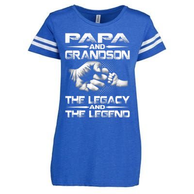 Papa And Grandson The Legend And The Legacy TShirt Enza Ladies Jersey Football T-Shirt