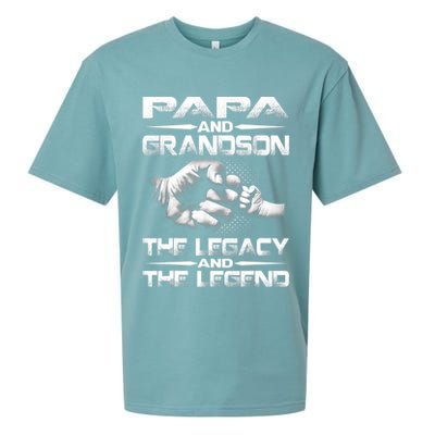 Papa And Grandson The Legend And The Legacy TShirt Sueded Cloud Jersey T-Shirt