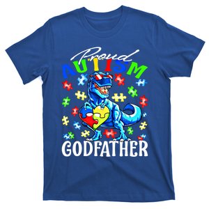 Proud Autism Godfather Dinosaur Autism Awareness Gift T-Shirt